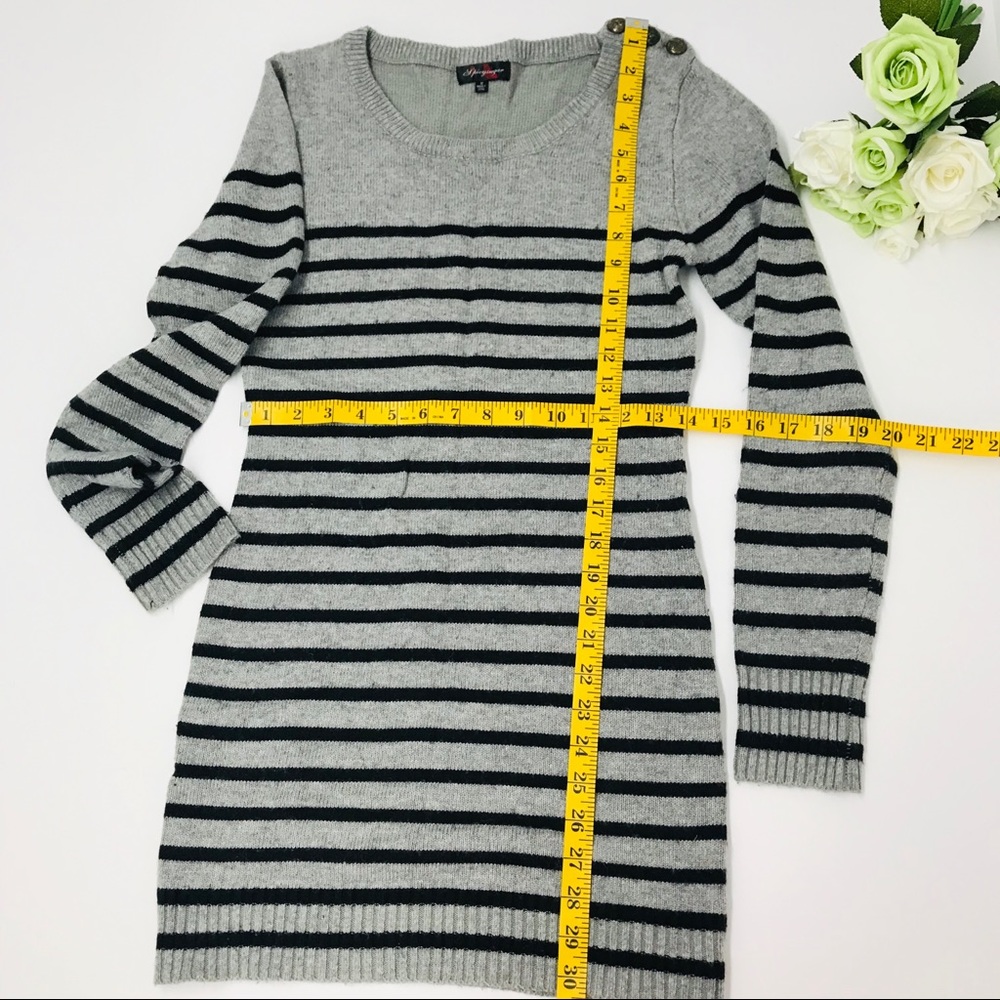 SPICYSUGAR STRIPED DRESS GREY COLOR SZ M - Picture 4 of 7